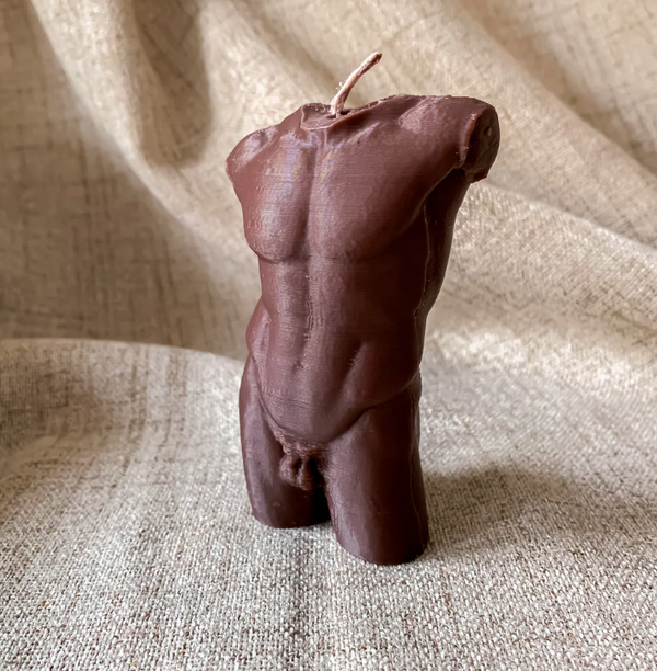 Male Body Candle Small - Cacao