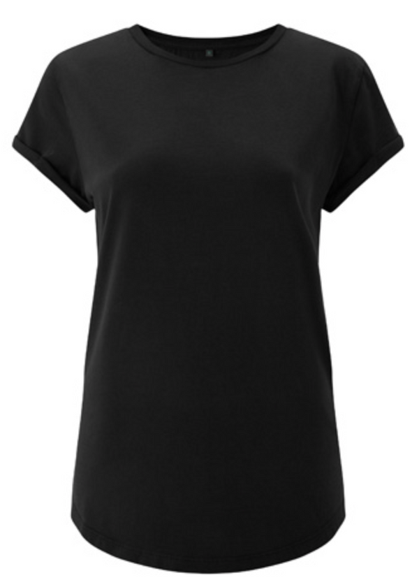 Organic t-shirt with rolled sleeves Black