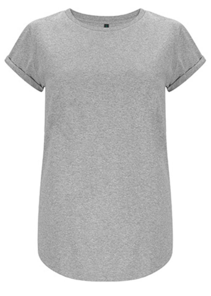 Organic t-shirt with rolled sleeves Grey