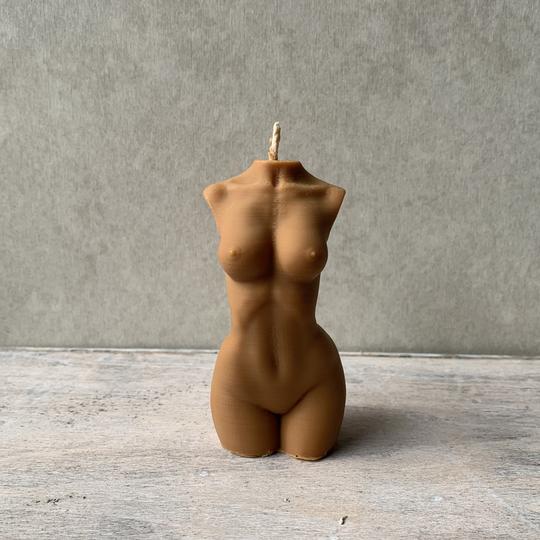 Female Torso Candle Small - Toffee